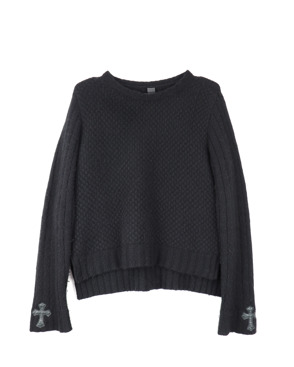 Cross Patch Cashmere Crewneck Sweater