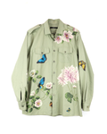 Floral Hand Paint Military Shirt