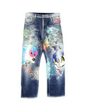 No.723 Meme Glitch Toon Damaged Denim Jeans