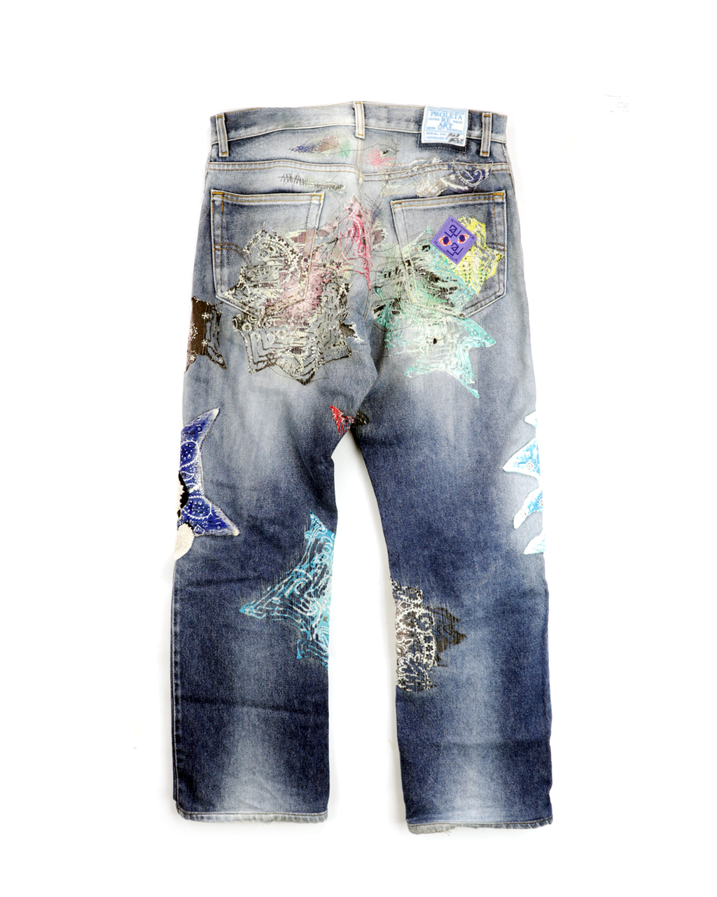No.723 Meme Glitch Toon Damaged Denim Jeans