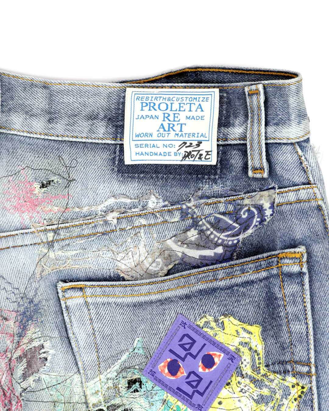 No.723 Meme Glitch Toon Damaged Denim Jeans