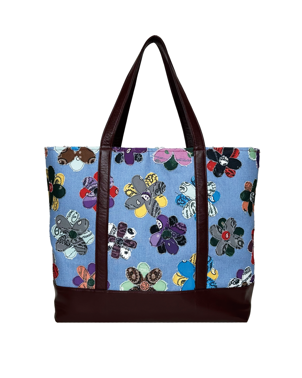 Flower Patch Paisley Denim Tote Bag