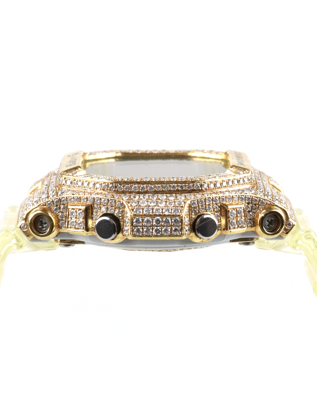 Casio White Gold & Diamond Yellow Baby G Watch