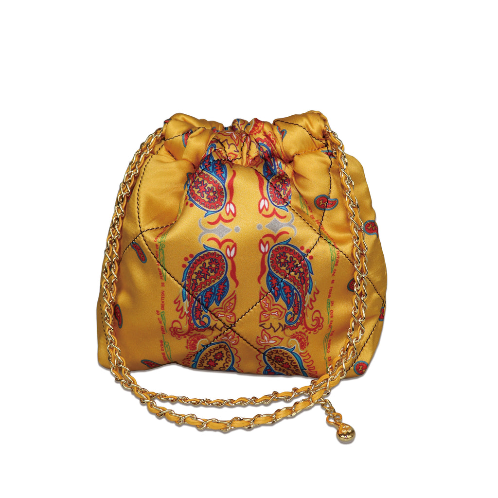 Paisley Silk Chain Pouch