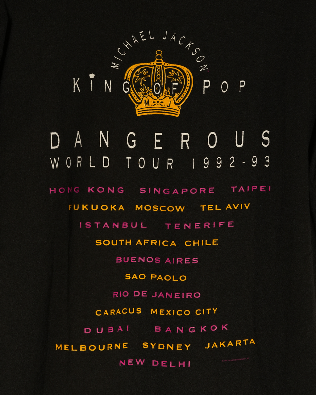 1992 Michel Jackson Dangerous World Tour T-shirt