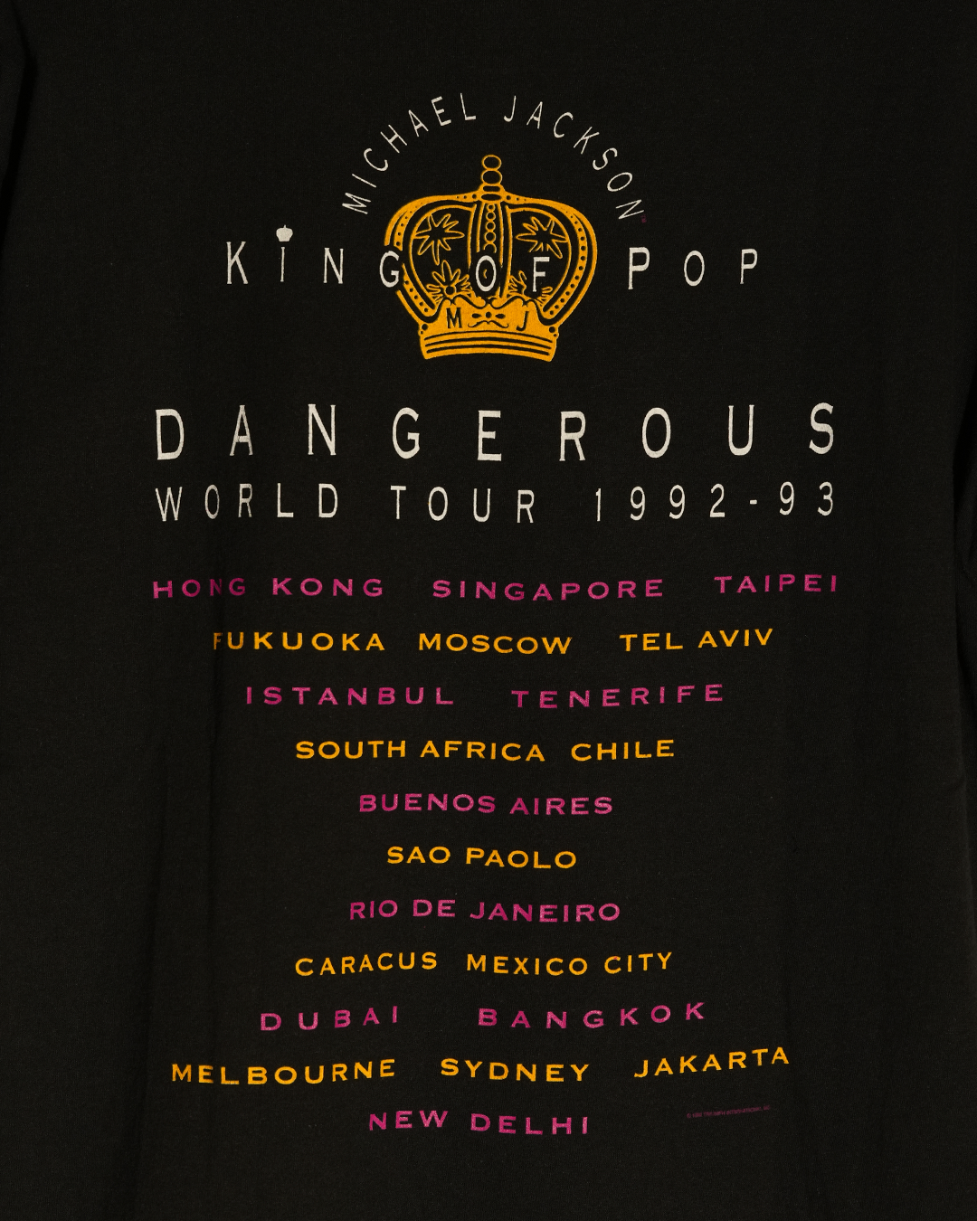 1992 Michel Jackson Dangerous World Tour T-shirt