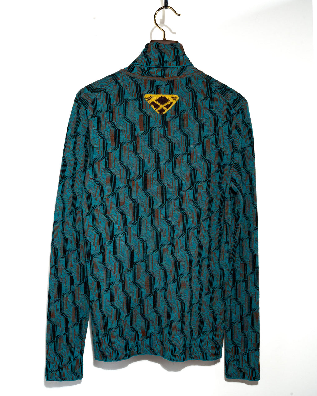 Geometric Jacquard Turtleneck Sweater