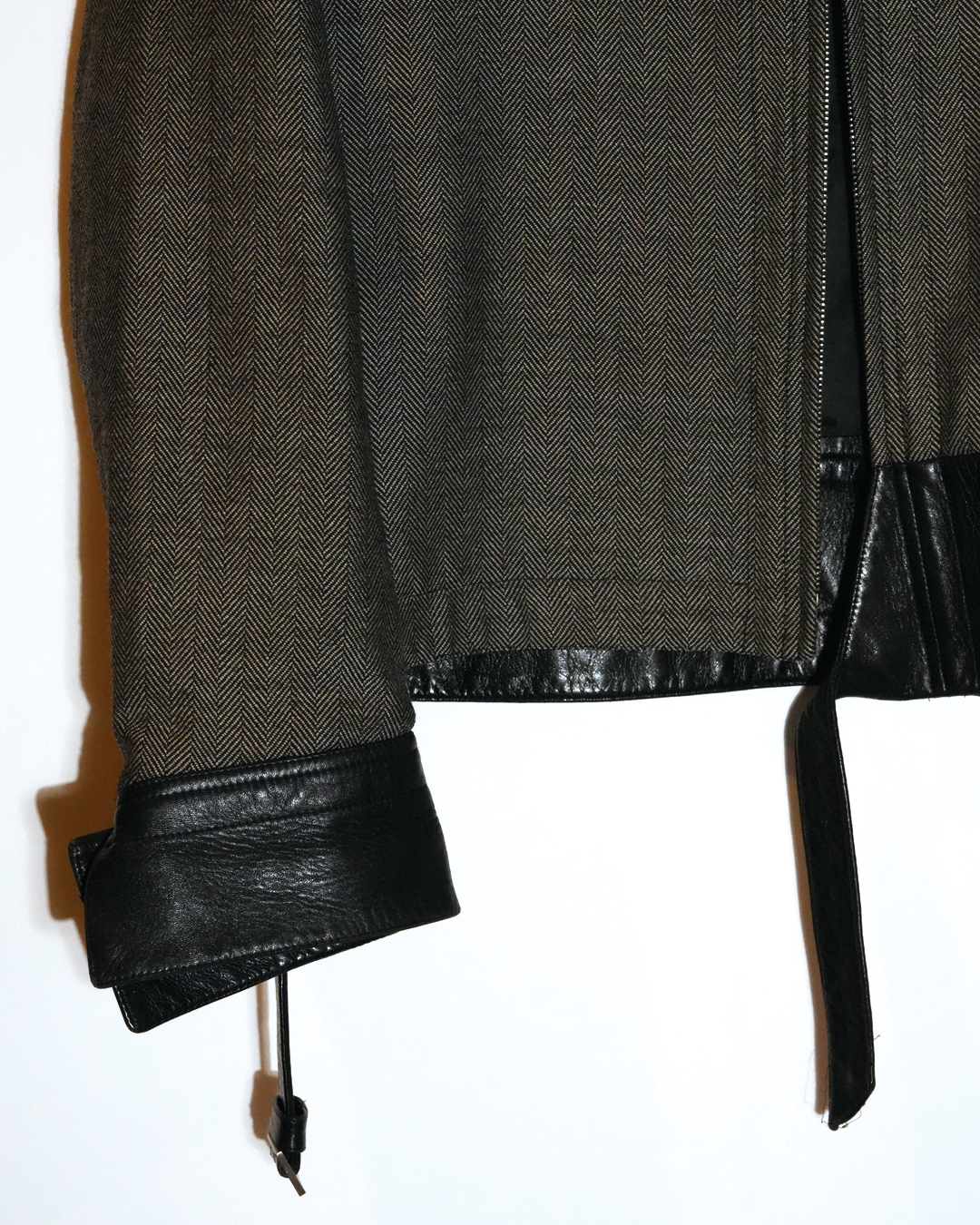Herringbone Wool Zip Jacket