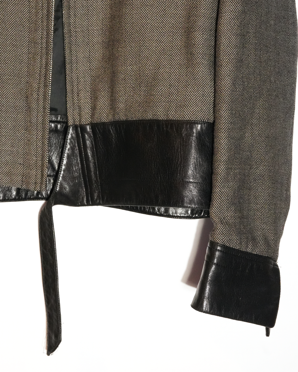 Herringbone Wool Zip Jacket