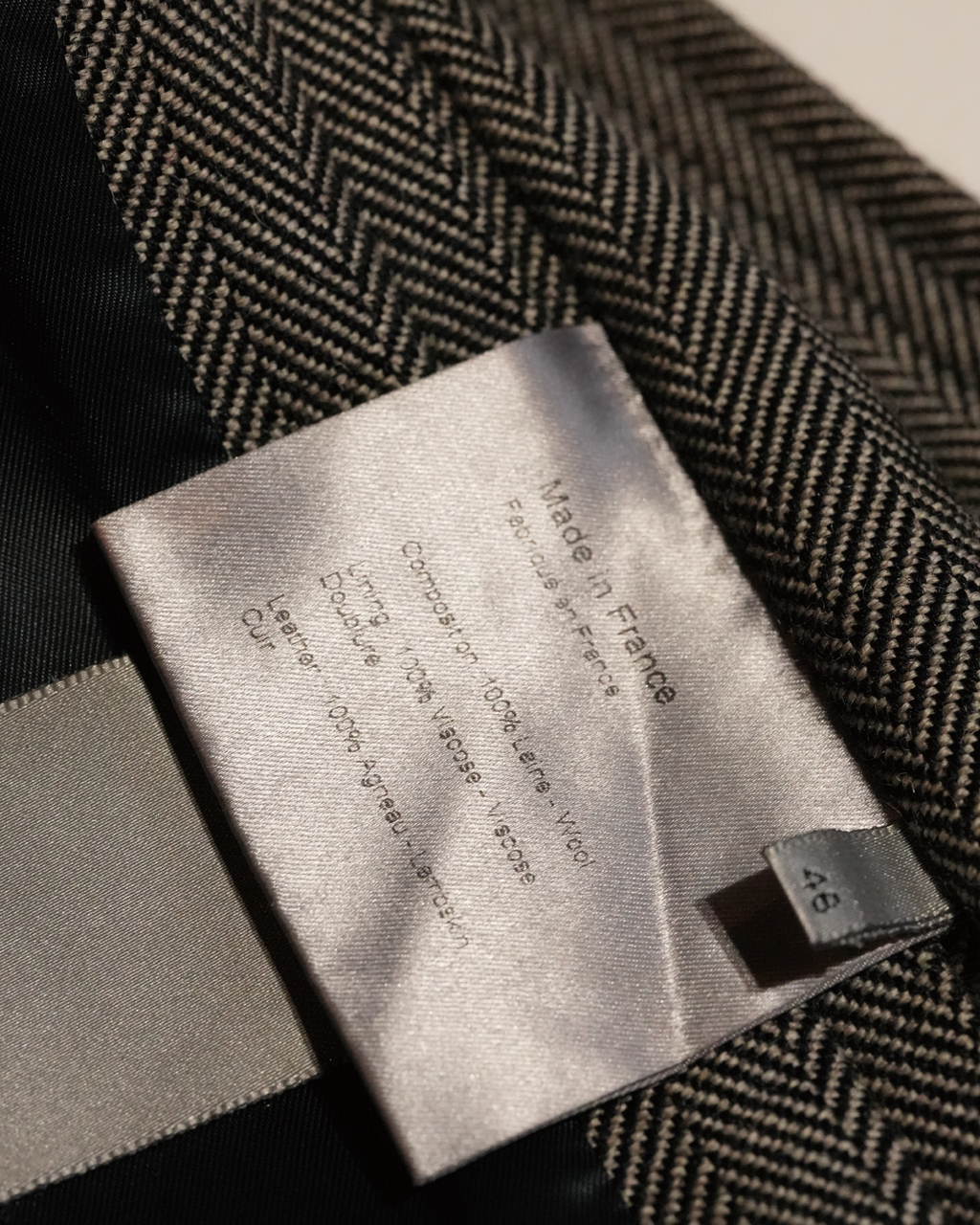 Herringbone Wool Zip Jacket