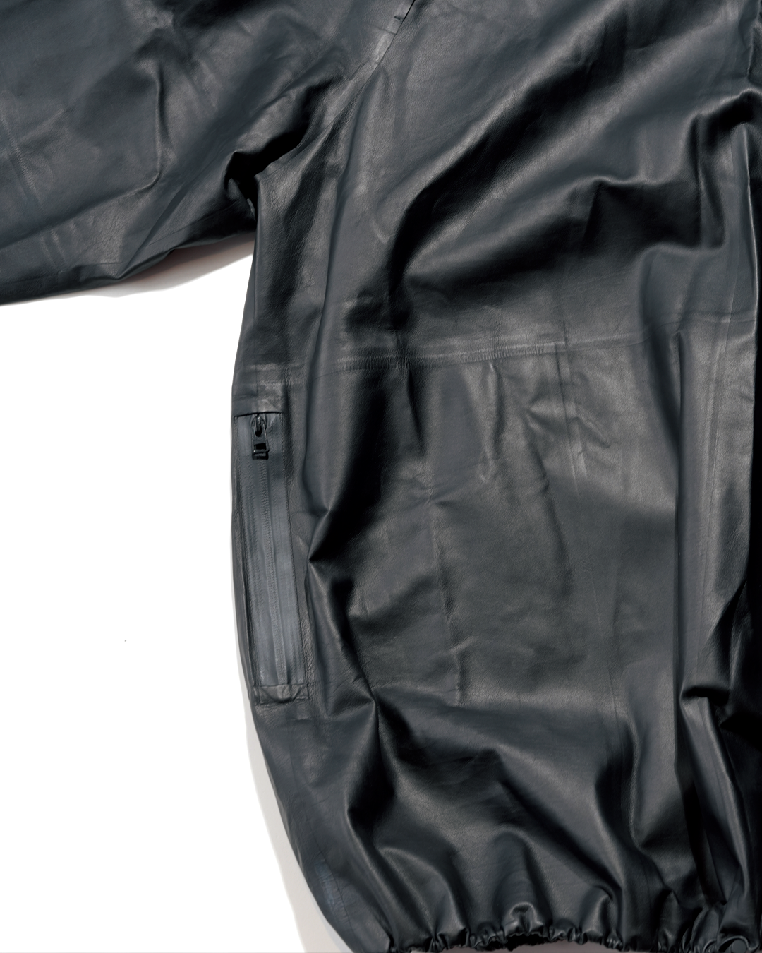 Oversized Leather Pullover Anorak