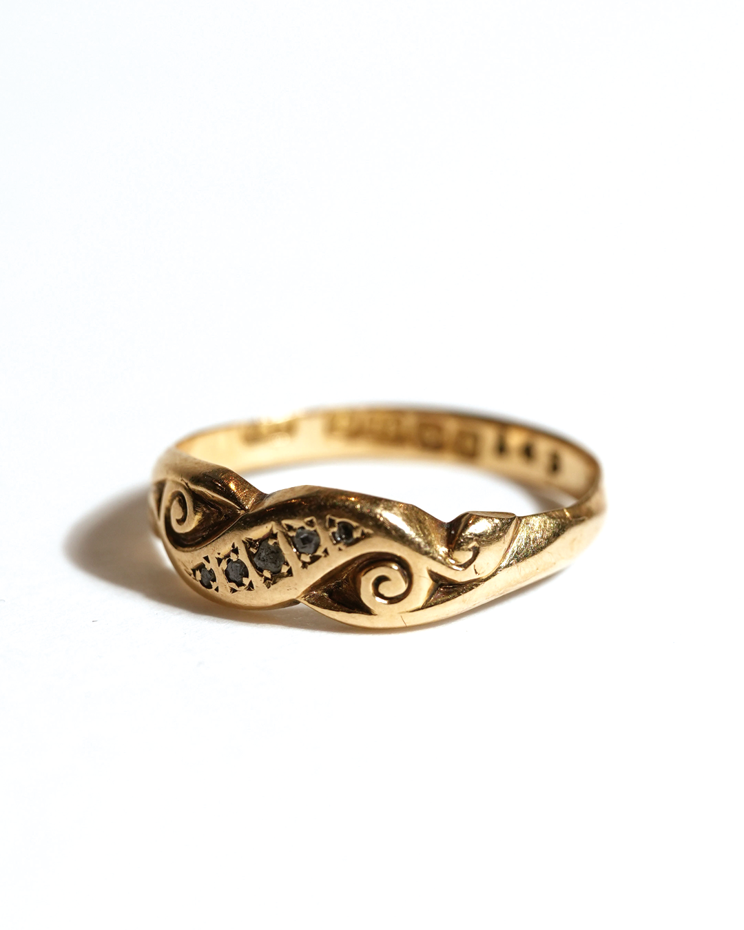 5 Diamond Scroll Ring