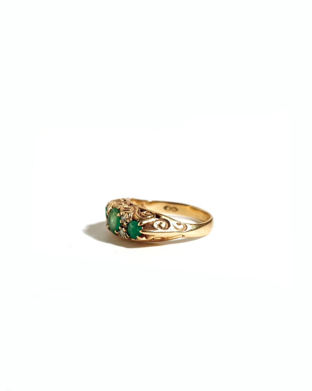 3 Emerald Gypsy Ring