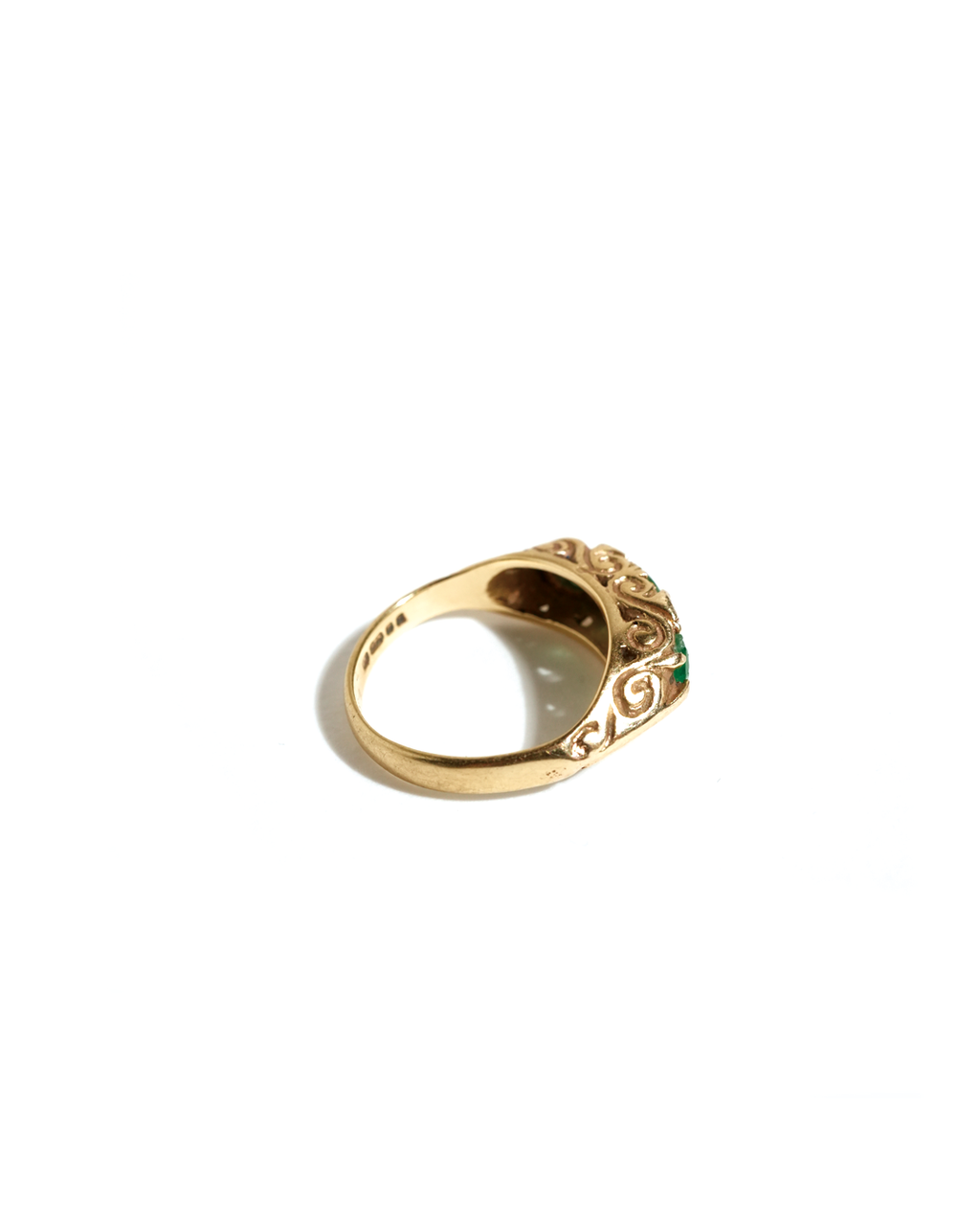 3 Emerald Gypsy Ring