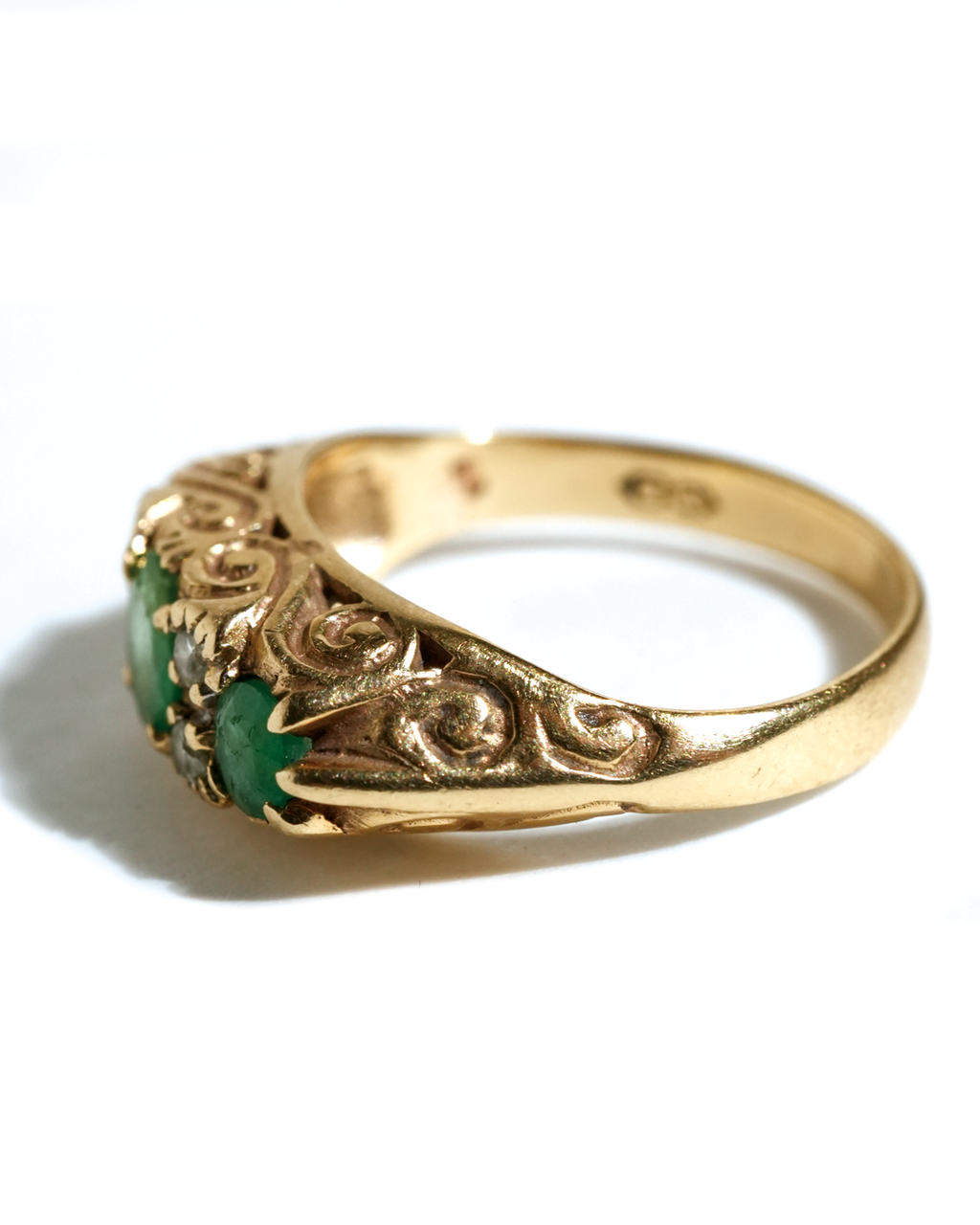 3 Emerald Gypsy Ring