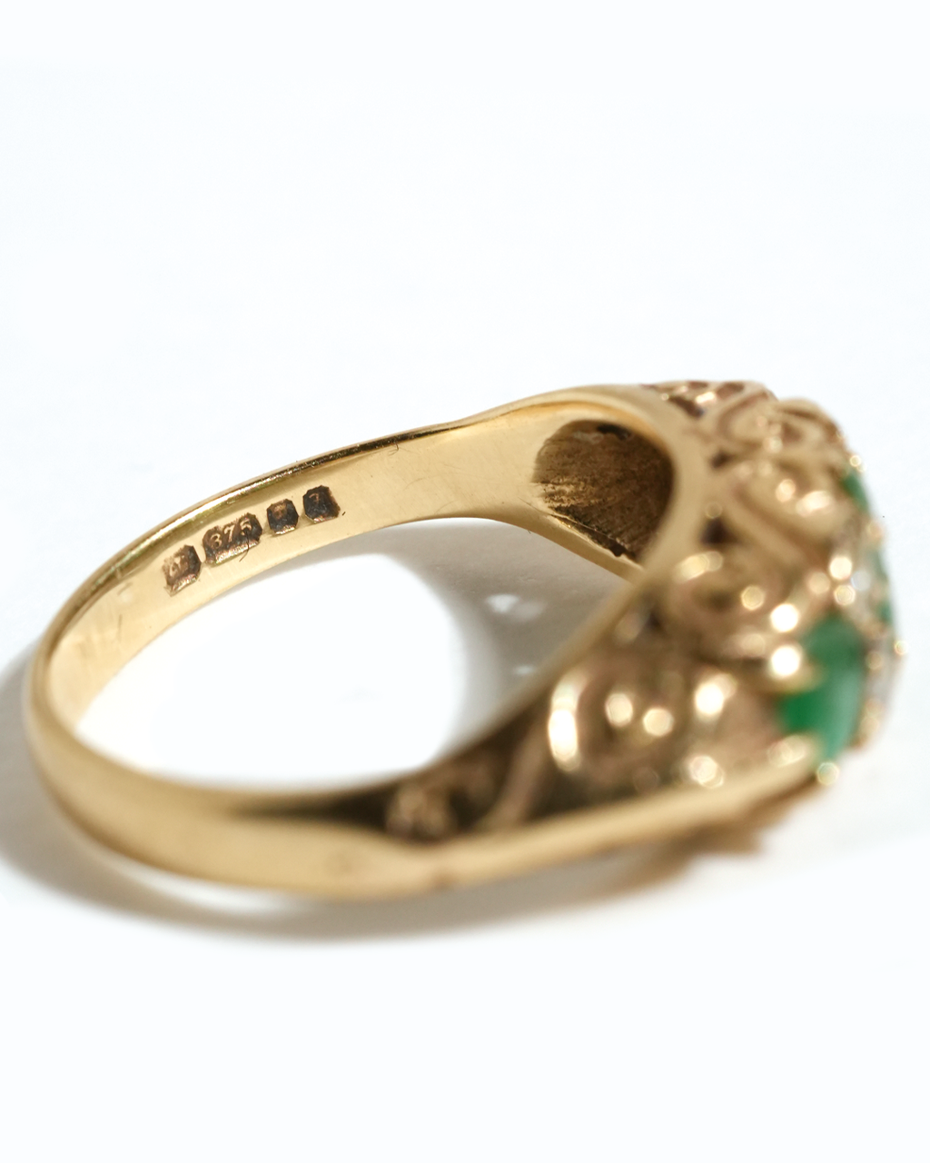 3 Emerald Gypsy Ring