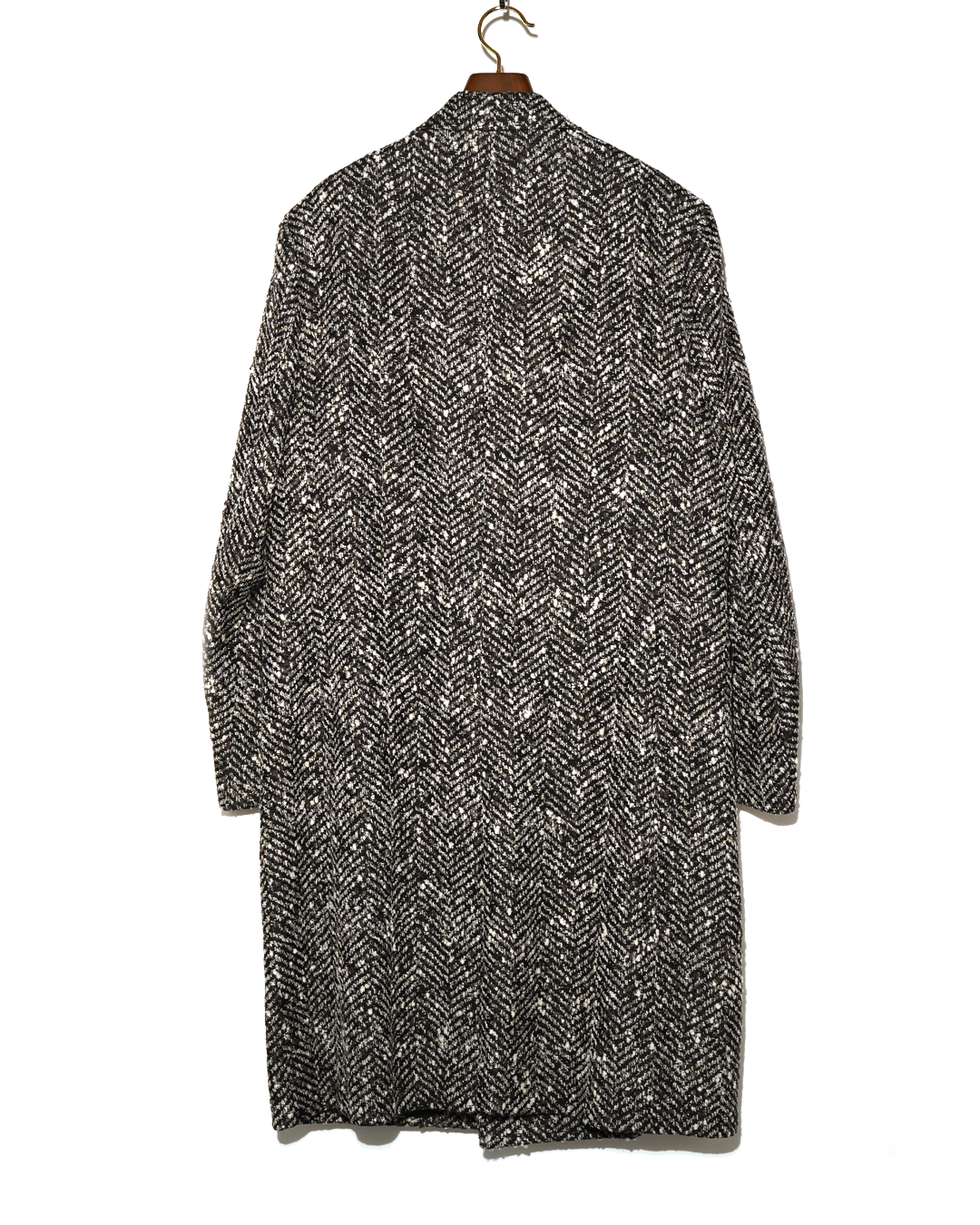 Herringbone Tweed Double-Breasted Coat