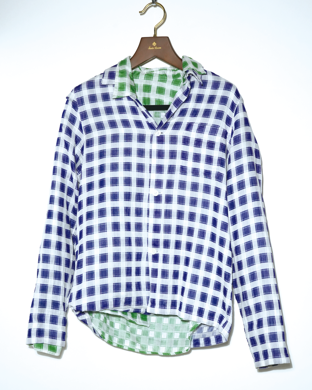 Double Layered Gaze Checked Shirt