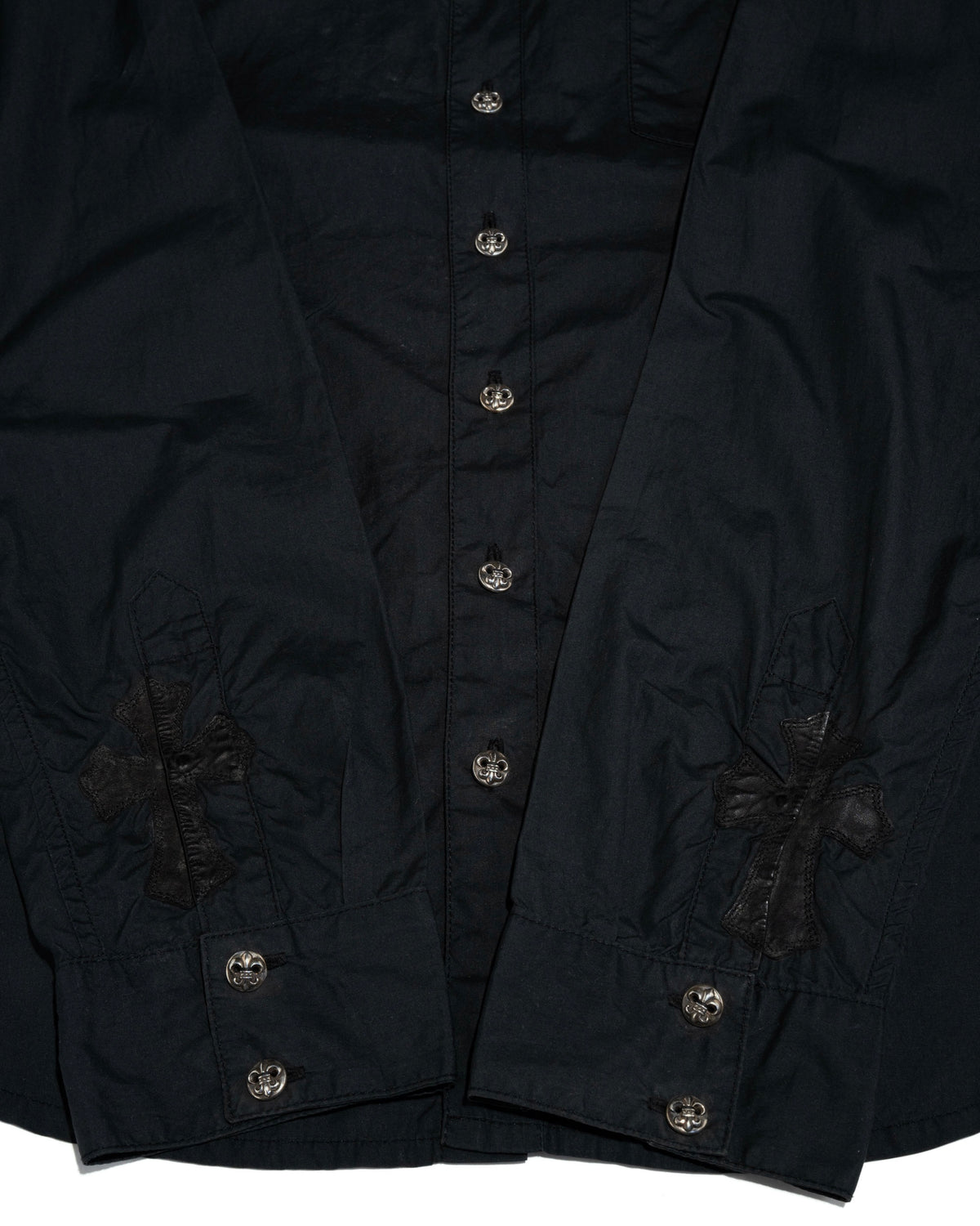 BS Fleur Button Leather Collar L/S Shirt