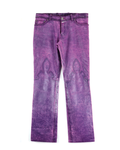 Flare Knee Crack Leather Pants