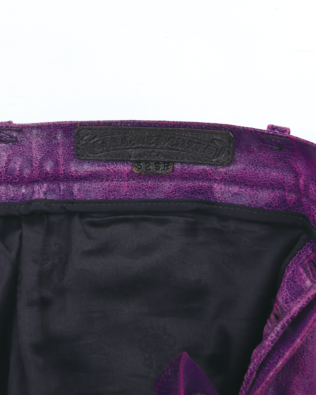 Flare Knee Crack Leather Pants