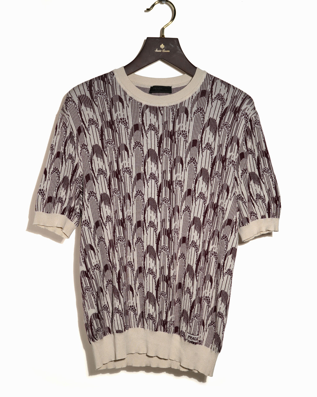 Silk Cotton Jacquard Knit T-Shirt
