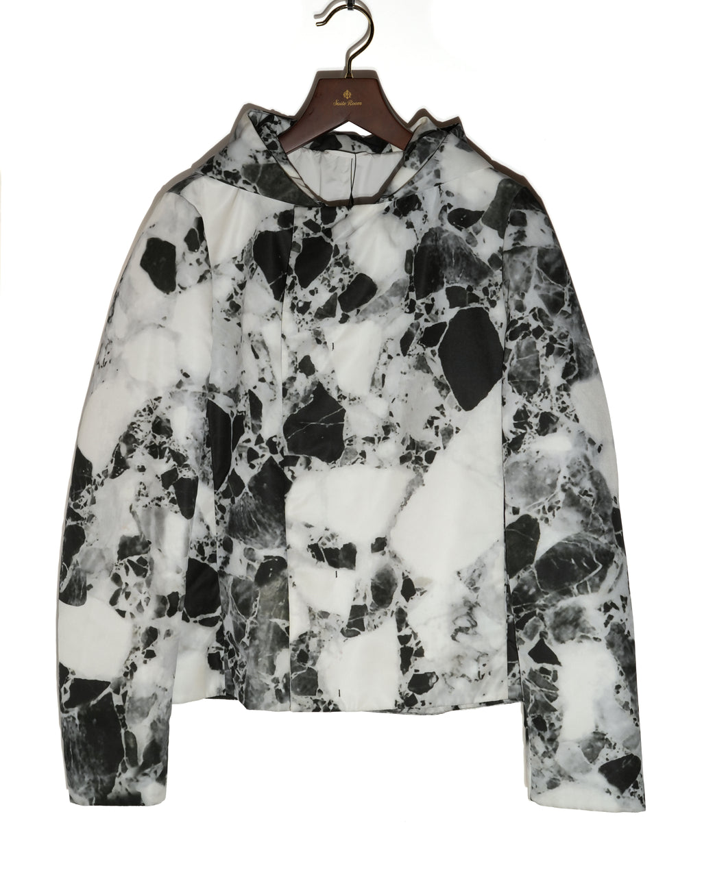 Marble Print Hooded Jacket