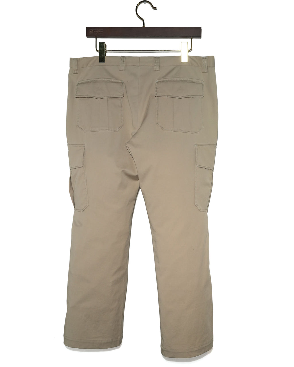 Beige Cotton Cargo Pants