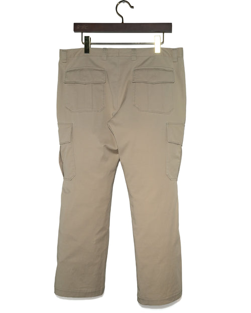 Beige Cotton Cargo Pants