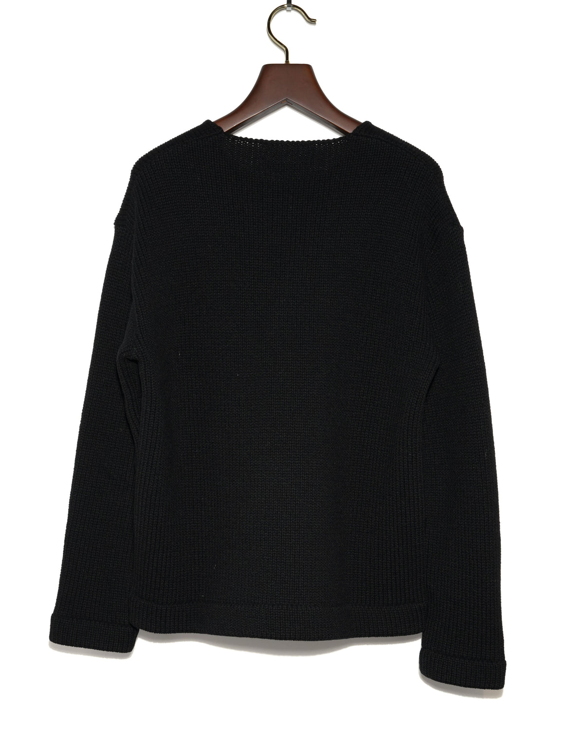 Textured Sweater with Curved Hem