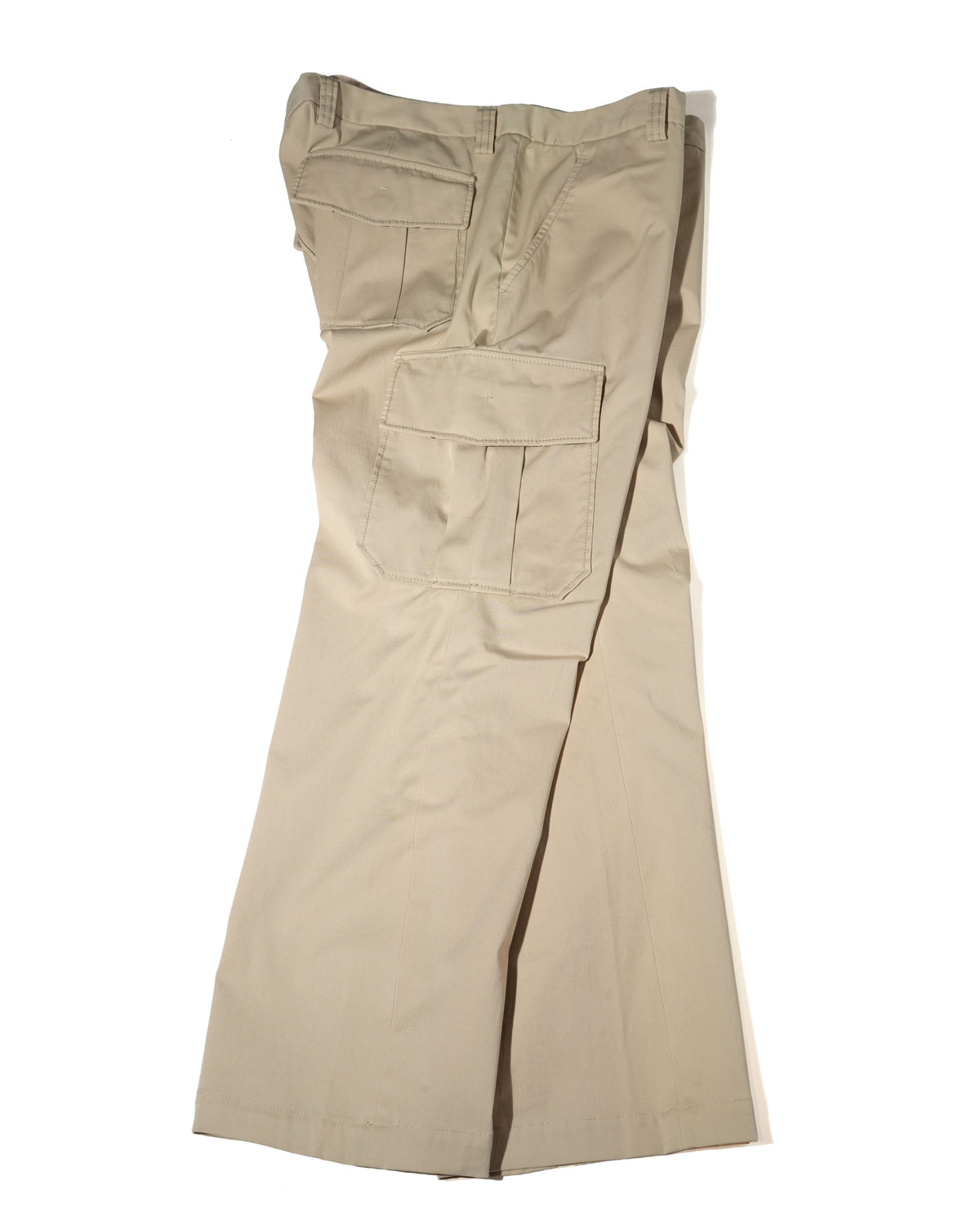 Beige Cotton Cargo Pants