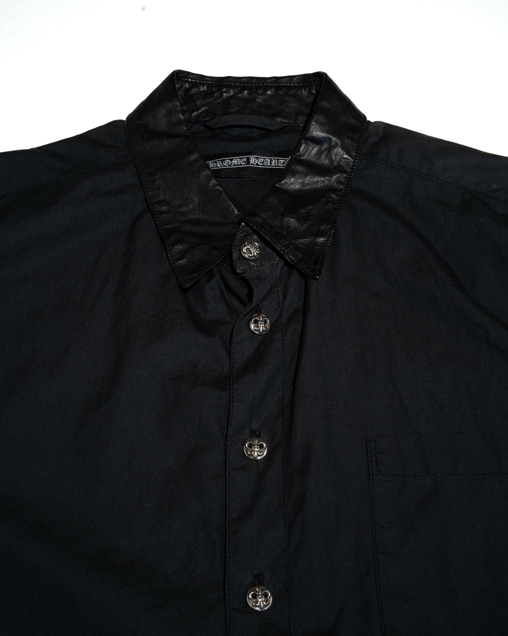 BS Fleur Button Leather Collar L/S Shirt