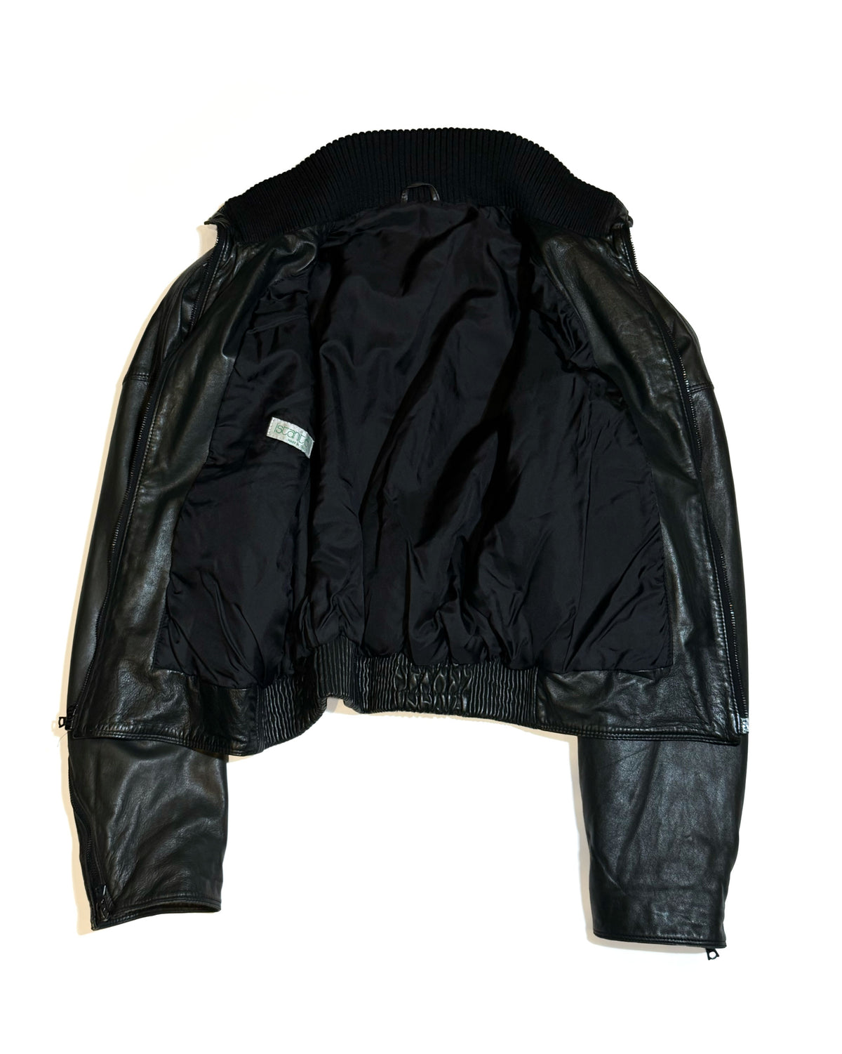 Dolman Sleeve Leather Bomber Jacket