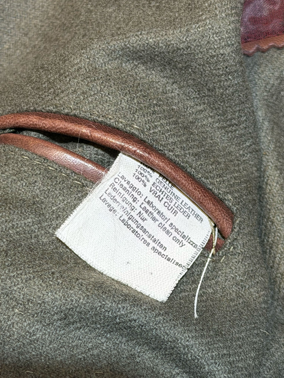 Shearling Collar Leather Bomber Jacket