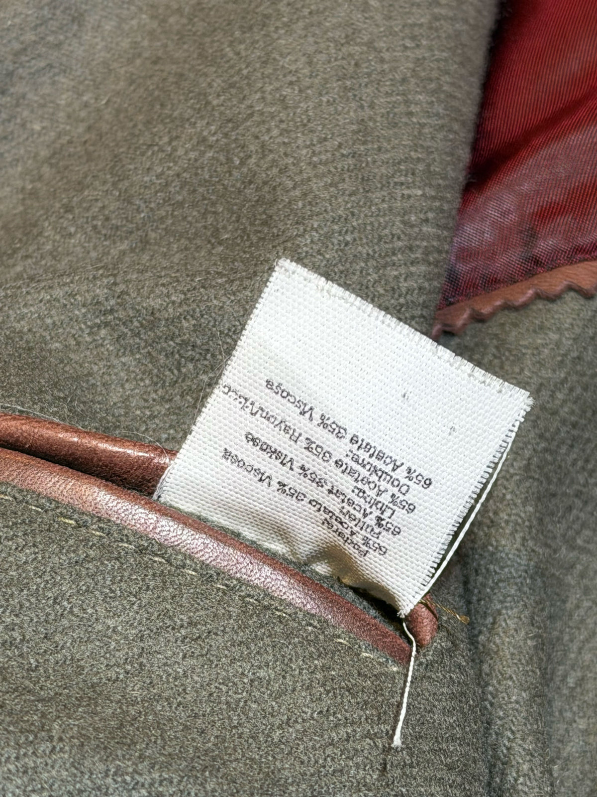 Shearling Collar Leather Bomber Jacket